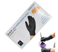 Black Salon Gloves - Oil-Resistant Flexible Gloves, Professional Makeup Mitts with Textured Fingertips, Heavy-Duty Nitrile-Feel Shield for Professionals Barbers Makeup Artists Home Travel Studio