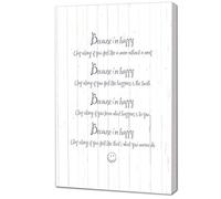 Black Sheep Design The Lyrics of Pharrwell Williams Famous Song Happy Canvas Art Work con Telaio in Alluminio, Alluminio, Multicolore, 40,6 cm x 30,5 cm