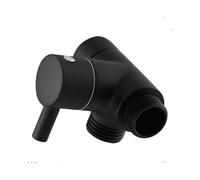 (Black) Shower Arm Diverter Valve, Bathroom Brass G1/2 3 Way Shower System Component Replacement For Handheld Fixed Spray Shower Head A