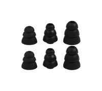 (Black) Silicone In-Ear Earphone Covers Replacement Earbuds Bud Tips Earbuds Headphone Ear Tips Three Layers White