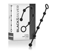Black&silver - korg rosario anale iniziazione in silicone 21 cm