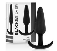 Black&silver - plug anale in silicone kael con manico medio