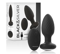 Black&silver - telecomando rotatore anale in silicone con tappo pozzetti