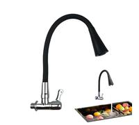 Black Sink Faucet - Kitchen Single Handle, Standard Size with Deck Plate, Solid Brass Construction, Matte Erosion Finish, for Utility Sink Restaurant Commercial Laundry Station