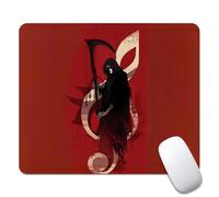 Black Skull Reaper Music Red Woman Tappetino Mouse Soffice Tappetini per Il Mouse Base in Gomma Mousemat per Gioco Ufficio Laptop 25X30Cm