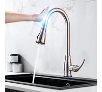 Black Smart Touch On Kitchen Faucet Sensor 360 Rotation Pull out Single Handle Mixer Tap Two Water Modes Sink Crane Hot Cold Heavy Duty