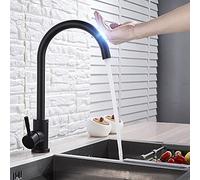 Black Smart Touch On Kitchen Faucet Sensor 360 Rotation Pull out Single Handle Mixer Tap Two Water Modes Sink Crane Hot Cold Heavy Duty