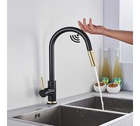 Black Smart Touch On Kitchen Faucet Sensor 360 Rotation Pull out Single Handle Mixer Tap Two Water Modes Sink Crane Hot Cold Heavy Duty