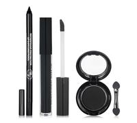 Black Smokey Eyes Set da trucco con ombretto rossetto liquido eyeliner e matita labbra - Lunga durata resistente alle sbavature con mini pennello per Halloween Goth Cosplay