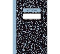 Black & Soft Blue Gray Marble School Notebook - Grid, 96 Pages, 5.5" x 8.5", Soft Matte Cover: For schoolwork, math, science, creative projects, and daily planning