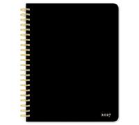 Black Solid 2027 6 X 7.75 Inch Weekly Desk Planner Foil Stamped Cover