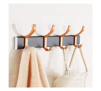 Black Space - Appendiabiti da parete in alluminio, da parete, 4-6 ganci anticati, perfetto per cucina, soggiorno, bagno, colore: oro 4