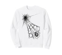 Black Spider Web Gothic Horror Blackwork Tattoo Felpa