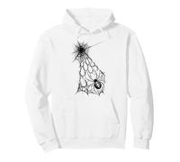 Black Spider Web Gothic Horror Blackwork Tattoo Felpa con Cappuccio