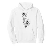 Black Spider Web Gothic Horror Blackwork Tattoo Felpa con Cappuccio