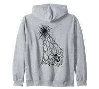 Black Spider Web Gothic Horror Blackwork Tattoo Felpa con Cappuccio