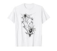 Black Spider Web Gothic Horror Blackwork Tattoo Maglietta
