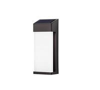 Black Square Die-Aluminum Solar Wall Light With Frosted Glass Shade Outdoor Wall Sconce Ip44 Waterproof Wall Mounted Lights Exterior Wall Lantern Decorative Garden Patio Led Lighting Fix