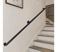 Black Square il per scale interne - Staffa da parete in metallo da 2,1 m per ringhiera di sicurezza per scale esterne il ponte di supporto perfetto per veranda e gradini