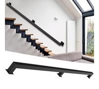 Black Square Tube il - Ringhiera per scale a parete per la sicurezza interna ed esterna - 540 cm Guardrail per gradini e balconi