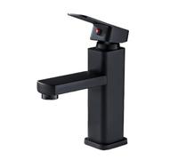 Black Stainless Steel Square Hot And Cold Dual-use Basin Faucet Home Kitchen Bathroom Cabinet Faucet(Black-60cm)