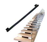 Black Stair il - Barra di sostegno in metallo per scale, montaggio a parete, 360 cm, per interni ed esterni, per la sicurezza del bagno e del corridoio
