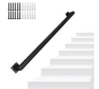 Black Stair il Square Ringhiera Ferro Montaggio A Parete Scala Guardrail per Interni/Esterni Villa & Loft Access Ospedale Corridoio Supporto Dimensioni: 350 cm