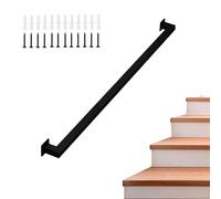 Black Stair il Support | Balaustra per ringhiera interna ed esterna | 390 cm (12,8 piedi) robusto guardrail per scale, terrazze e balconi - Soluzione di sicurezza moderna
