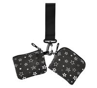 Black Star Argento Donne Casi di Carta Cambiamento Titolare Piccolo Portatile Card Money Holder con Cerniera Tasca Moneta per Ragazze 2 Confezioni estuche para tarjetas de credito, Black Star Argento