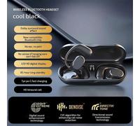 (black) Stereo Air Conduction Compatible-Bluetooth Earphone Hanging Ear Type Non-In-Ear Wireless Binaural Call