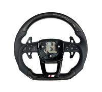Black Stitching Perforated Leather Carbon Fiber Steering Wheel Compatible For Audi Q5 With Key Button Shift Paddles Assembly(With RS)
