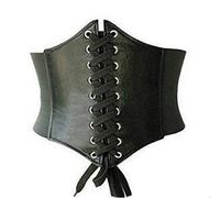 Black Sugar Cintura in similpelle stile gotico, stile punk rock, vittoriano, corsetto, serra, cintura medievale, Steampunk, taglia unica, SML, estensibile, larghezza 19,5 cm, lunghezza 6080 cm