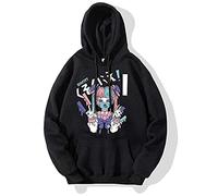 Black Sugar - Felpa con cappuccio in pile, da donna, stile gotico, stile gotico, stile rock, Hip Hop giapponese, modello largo, con catena e manette e pistola a siringa Kawaii, Nero A, XL Petite