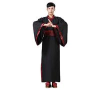 Black Sugar Kimono giapponese cinese tradizionale da uomo, costume per cosplay, tunica lunga S(36) M (38) L(40) XL(42) XXL(44) 3XL(46), Nero , XXXL