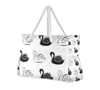 Black Swan - Borsa tascabile resistente con tasche laterali, extra large per viaggi, palestra, vacanze