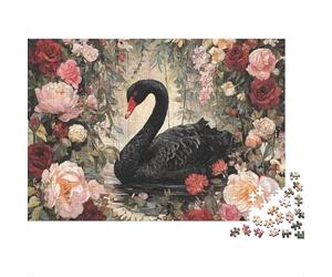 Black Swan Wall Mural Jigsaw Puzzle Impossible 1000Pcs Decorazione Per La Casa. Rilassamento E Intelligence Per Adulti E Ragazzi Da 14 Anni 70x50cm/1000pcs