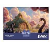 Black Swans in The Water 1000 Pezzi Carta Ecologica Puzzle Cloud Wave Sunset Immagini Vibranti Gioco Creativo Puzzle Decorazioni Per La Casa 70x50cm/1000pcs