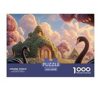 Black Swans in The Water 1000 Piece Carta Premium Puzzle Cloud Wave Sunset Stimolante Jigsaw Arredo Per Adulti 52x38cm/1000pcs