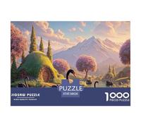 Black Swans Swimming in The Lake 1000 Pezzi Cartoncino Premium Puzzle Moss-covered Cottage Immagini Vibranti Gioco Creativo Puzzle Decorazioni Per La Casa 38x26cm/1000pcs