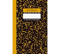 Black & Sweet Ochre Marble School Notebook - Grid, 96 Pages, 5.5" x 8.5", Soft Matte Cover: For schoolwork, math, science, creative projects, and daily planning