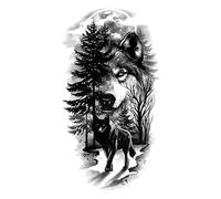 Black Tiger Forearm Temporary Tattoos For Men Adult Women Lion Fake Tattoo Waterproof Half Sleeve Tattoo(001)