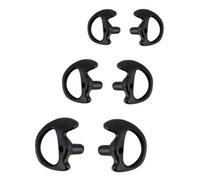 (Black) Two Way Radio Ear Mold Replacement Soft Silicone Ear Insert for Acoustic Coil Tube Earpiece (3 Pair Large,Medium,Small) TP