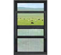 Black Veal - Finestra scorrevole in alluminio, 63,5 x 109,2 cm, ricambio per case, bagni e cantine, facile da inserire con kit di ingresso e clete, ideale per docce esterne