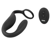 Black Velvets Anello per il pene con plug anale RC Nero 13 cm