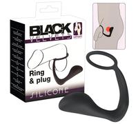 Black Velvets - plug anale con anello pene - silicone nero