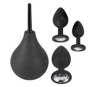 Set Velvet Nero - Kit di Dildo Anali (4 Pezzi) - Nero