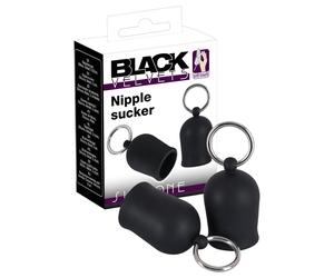 Black Velvets - succhiatore per capezzoli con anello in metallo (nero)