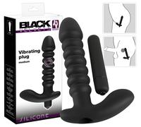 Vibratore in Silicone Nero Velvet con Rilievi Stimolanti - Misura Media
