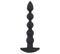 Velvet Nero - Vibratore anale ricaricabile con 5 perle (nero)