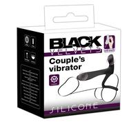 Black Velvets - vibratore coppia ricaricabile e anello fallico 2in1 - nero